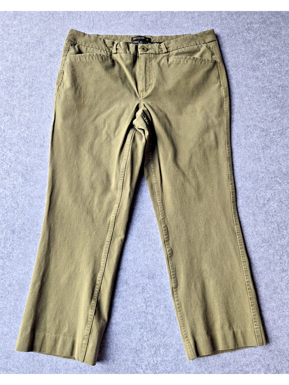 Banana Republic Women's Jeans Cropped Size 10 Straight Fit Jeans Green 32.5x24